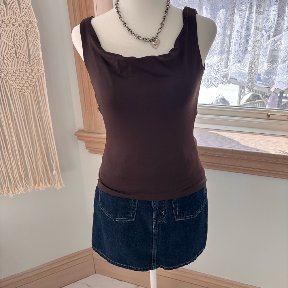 Glassons Cowl-Neck Backless Tank Top 🤎